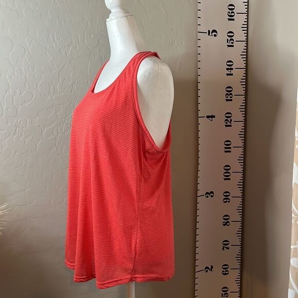 Tekgear w/ Drytek orange scoopneck T back sleeveless striped athletic top SZ L - Picture 2 of 8